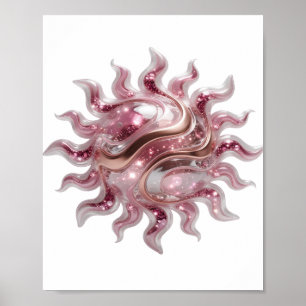Poster Belle ART ABSTRAIT Argent Design Moderne
