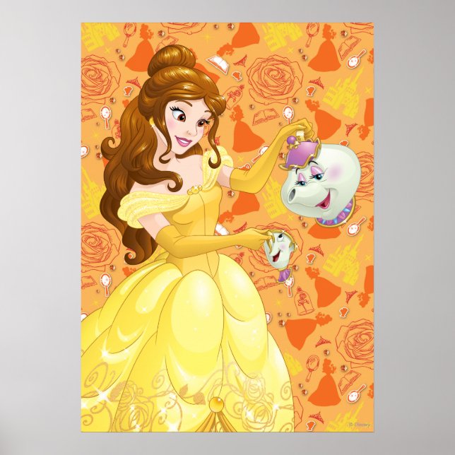 Poster Belle avec Mme Potts et Chip (Devant)
