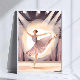 Poster Belle Ballerine   Arts de Ballet Danse Aquarelle