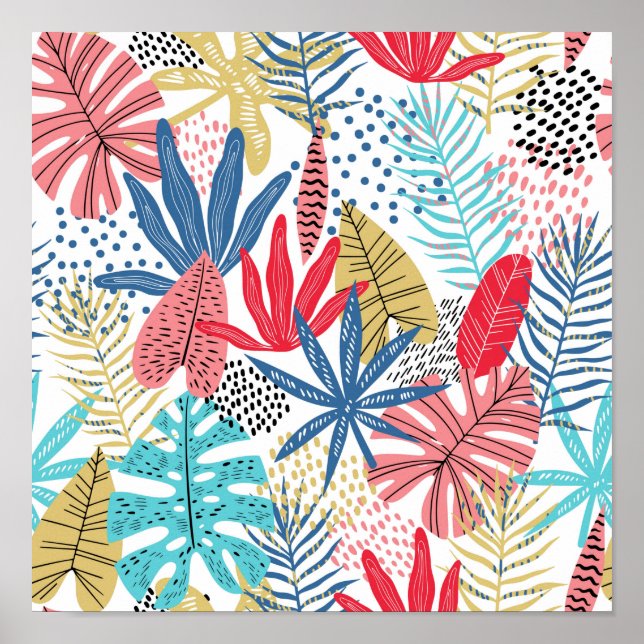Poster Belle Belle Tropicale tendance (Devant)