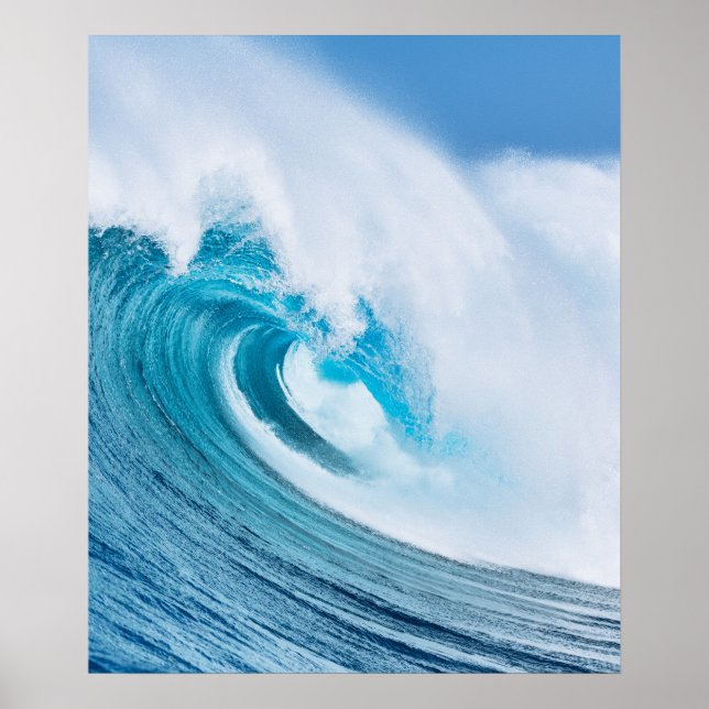 Poster Belle Blue Ocean Beach Waves (Devant)