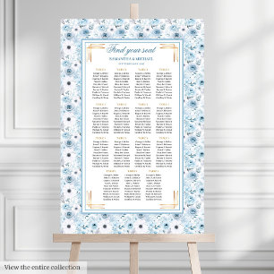 Poster Belle Bohème Pastel Blue Gold Seating Chart