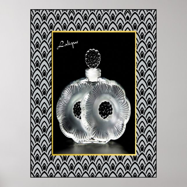 Poster Belle bouteille de parfum vintage Lalique (Devant)