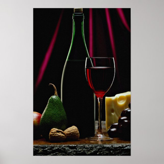 Poster Belle bouteille de vin (Devant)