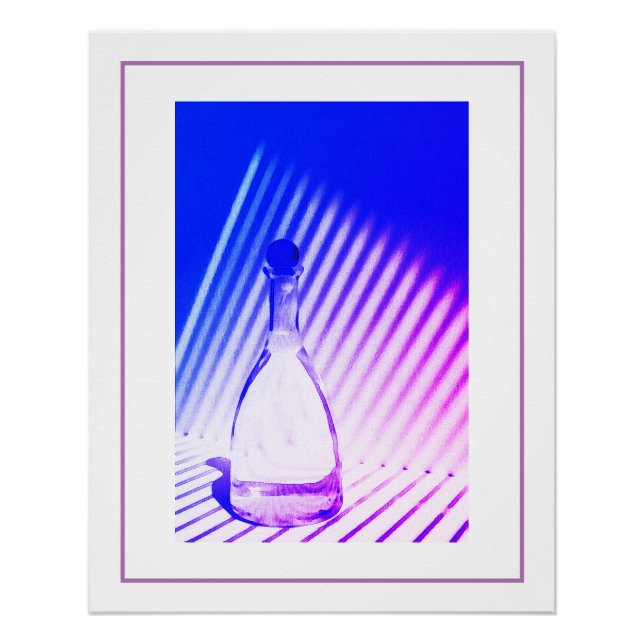 Poster Belle Bouteille Purple Bleu Ombre Couleurs (Devant)