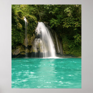 Poster Belle Cascade tropicale colorée Nature