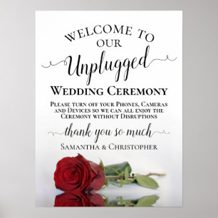 Poster Belle cérémonie Mariage débranchée de Rose Rouge