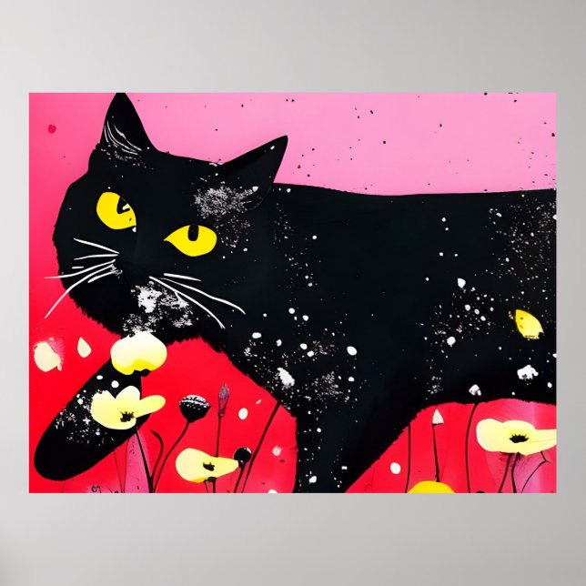 Poster Belle Chat Noir (Devant)