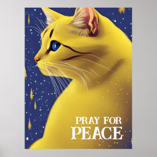 Poster Belle chatte jaune aux yeux bleus - ukraine