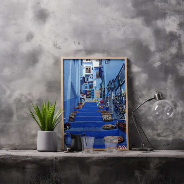 Poster Belle Chefchaouen La Ville Bleue Marocaine (Créateur téléchargé)