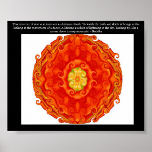 Poster Belle citation bouddhiste avec Mandela vibrant