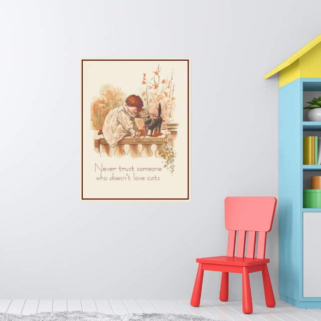 Poster Belle citation de chats d'enfant Red Haired avec c (Pépinière 1)