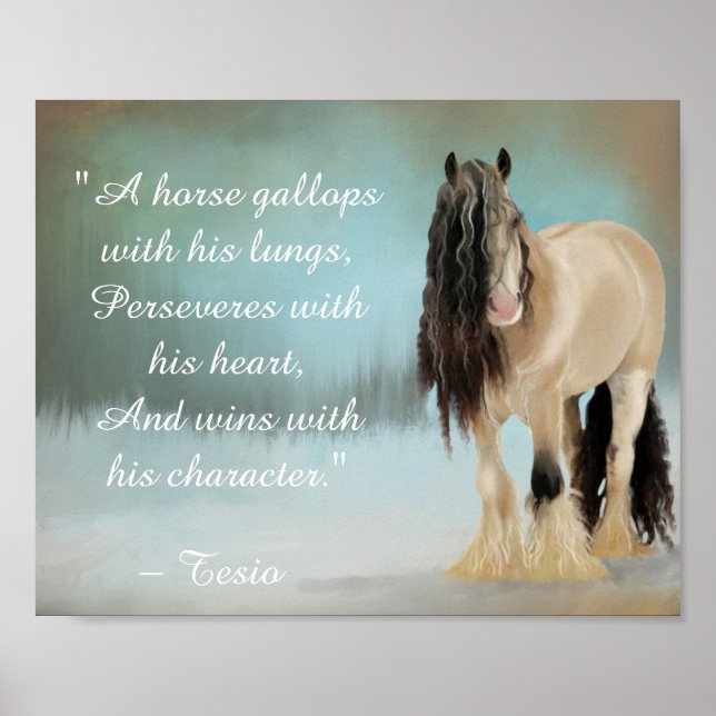 Poster Belle Citation Inspirationnelle Cheval Découpage (Devant)