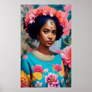 Poster Belle coiffeuse afro
