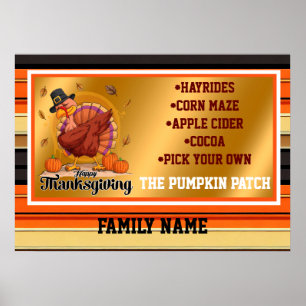 Poster Belle Collection d'Automne Thanksgiving tendance