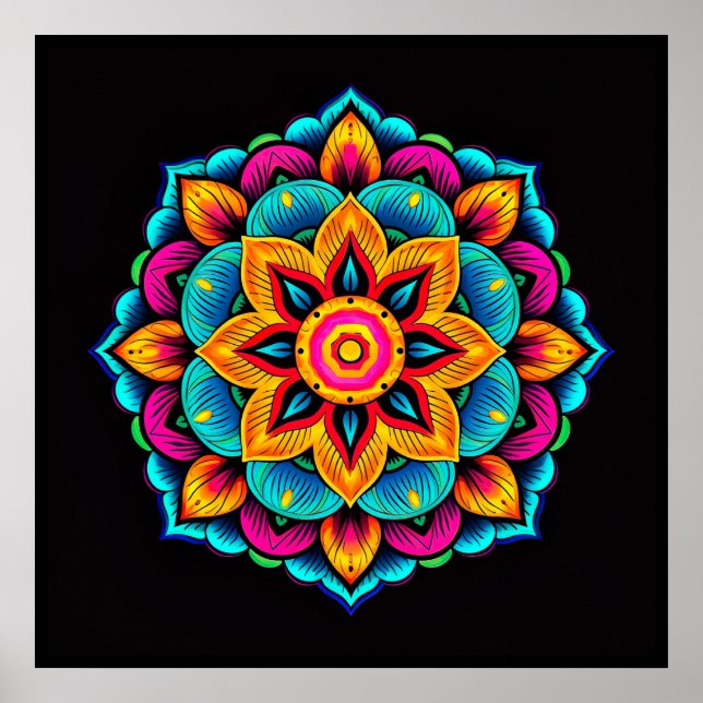 Poster Belle coloration Mandala (Devant)