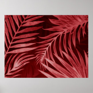 Poster Belle couleur abstraite rose et rouge fleurs sur b