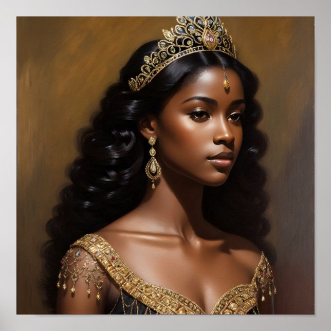Poster Belle Couronne d'or de Reine noire (Devant)