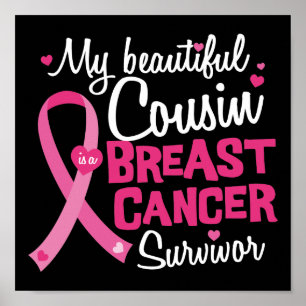 Poster Belle Cousin Cancer du sein Survivant
