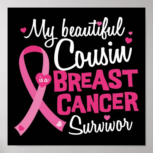 Poster Belle Cousin Cancer du sein Survivant (Devant)