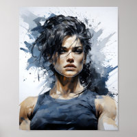 Belle Croquis Portrait De Femme Bodybuilder