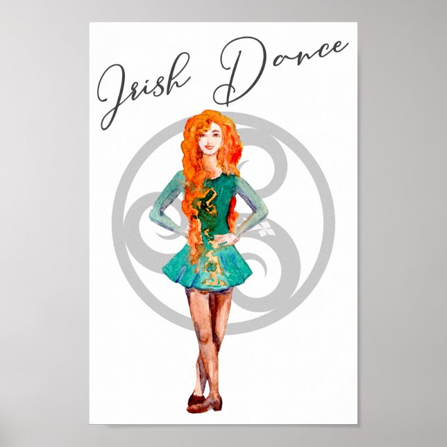 Poster Belle Danse Irlandaise Danseuse Dur Chaussure Celt (Devant)