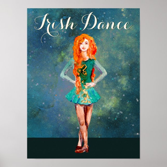 Poster Belle Danse Irlandaise Danseuse Dur Chaussure Danc (Devant)