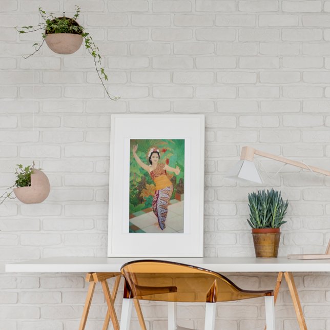 Poster Belle danseuse balinaise Vintage Bali Voyage (Créateur téléchargé)