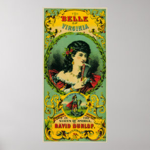 Poster Belle de tabac LabelPetersburg, VA de la Virginie