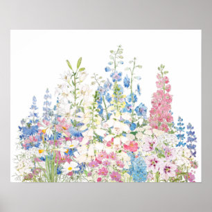 Poster belle encre secrète de jardin et aquarelle