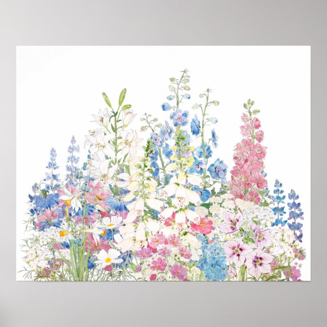 Poster belle encre secrète de jardin et aquarelle (Devant)