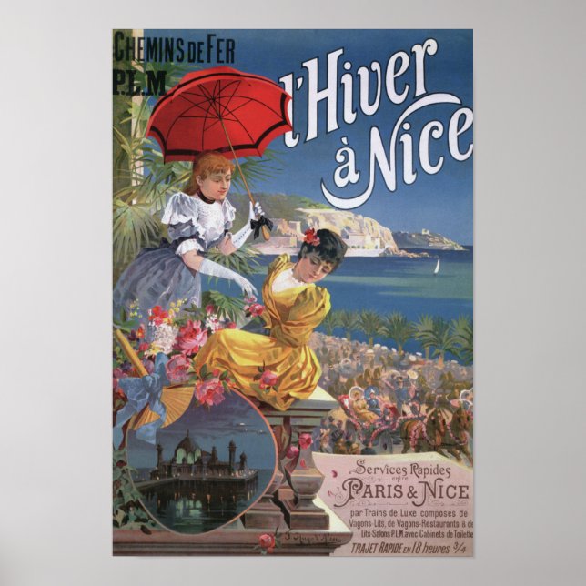 Poster Belle Epoque Nice Voyage d'hiver (Devant)