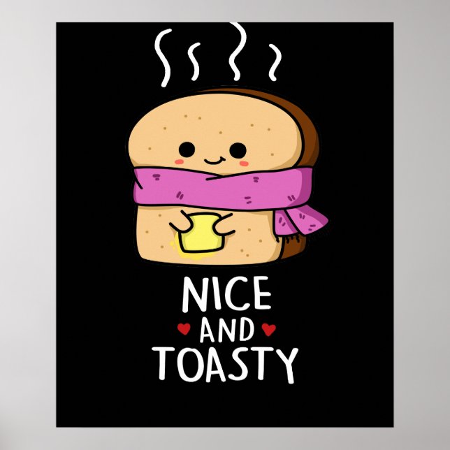 Poster Belle Et Toasty Drôle Jeu De Beurre Beurre Pun Dar (Devant)