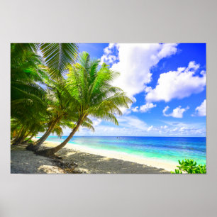 Poster Belle évasion tropicale de plage d'île