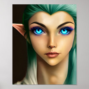 Poster Belle fée bleue