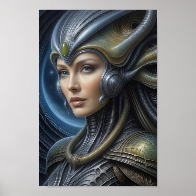 Poster Belle femme Alien - 006 - Art Imaginaire (Devant)