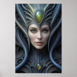 Poster Belle femme Alien - 007 - Art Imaginaire