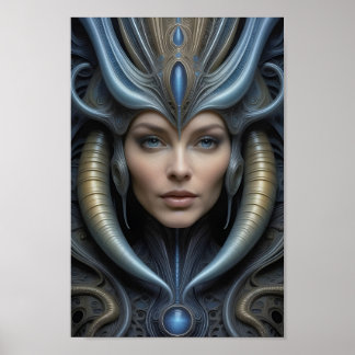 Poster Belle femme Alien - 013 - Art Imaginaire