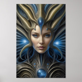 Poster Belle femme Alien - 015 - Art Imaginaire