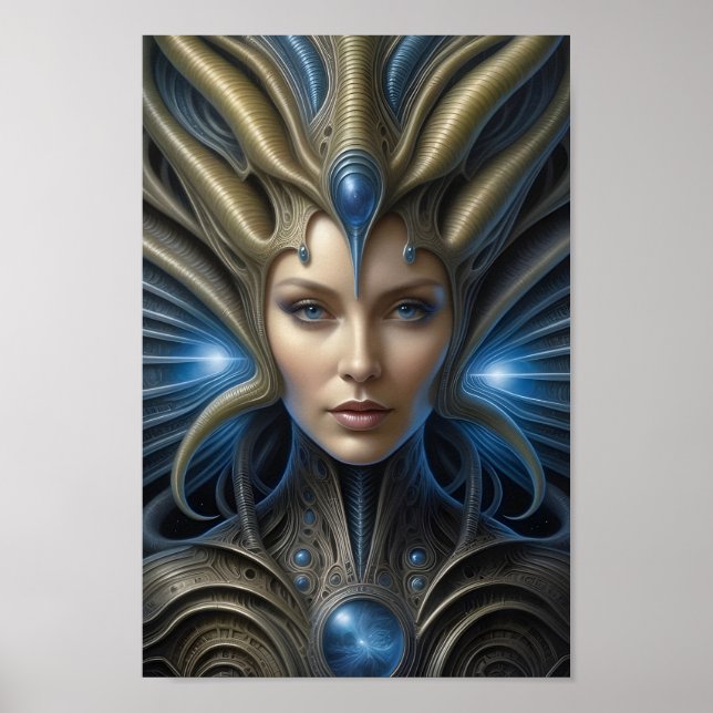 Poster Belle femme Alien - 015 - Art Imaginaire (Devant)