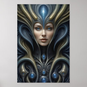 Poster Belle femme Alien - 019 - Art Imaginaire