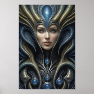 Poster Belle femme Alien - 019 - Art Imaginaire