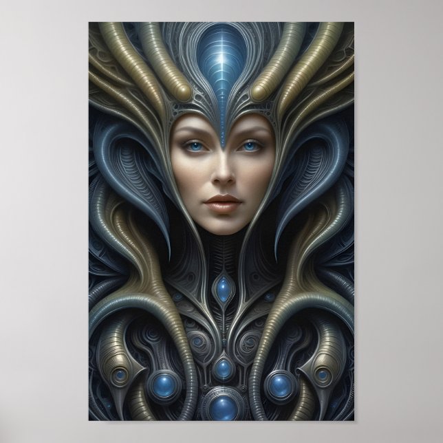 Poster Belle femme Alien - 019 - Art Imaginaire (Devant)