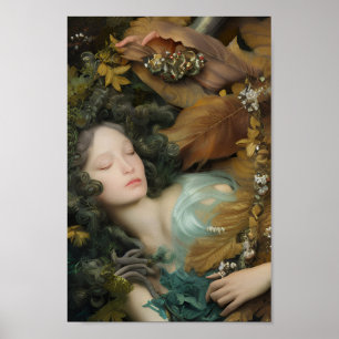 Poster Belle femme dans la peinture colorée nature   5  