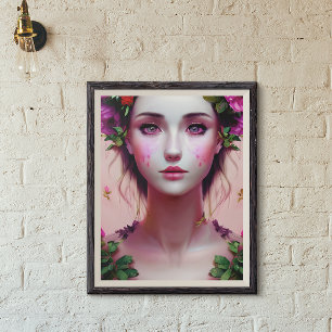 Poster Belle femme enchantée éthérée Art Fantastique