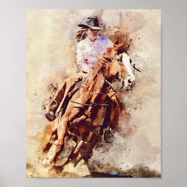 Poster belle femme équitation (Devant)