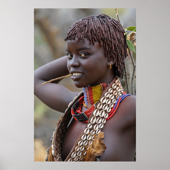 Poster Belle femme éthiopienne de Omo Valley (Devant)