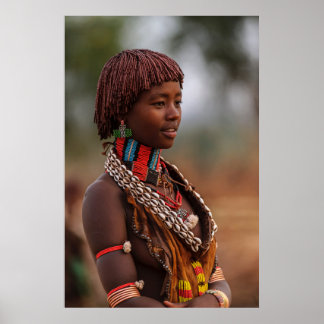 Poster Belle femme éthiopienne de Omo Valley