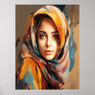 Poster Belle femme façade art mur Abstrait Peinture femme