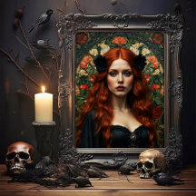 Belle femme gothique de style Art Nouveau